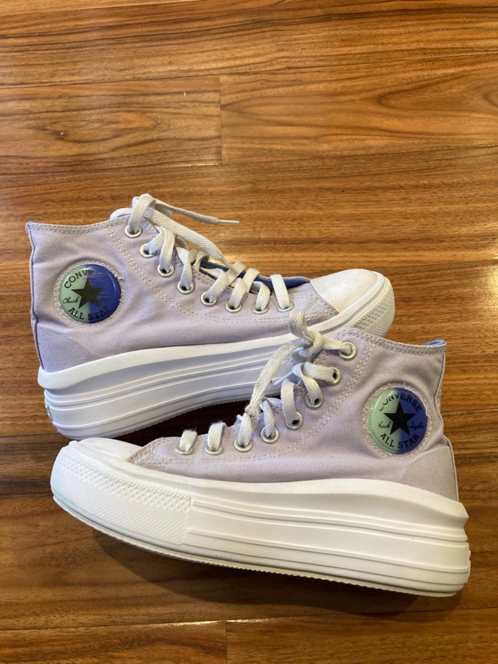 Converse Chuck Taylor All Star Move Platform High Top Shoes 4Y/Purple